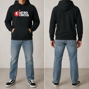 Nitro Circus Bomb Logo Hoodie Men Small Black Pullover Skate Moto Sweatshirt NWT